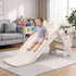BoPeep Kids Slide Toddler Climber with Hoop Ring Toss for Indoor Outdoor White-2100034970256019463
