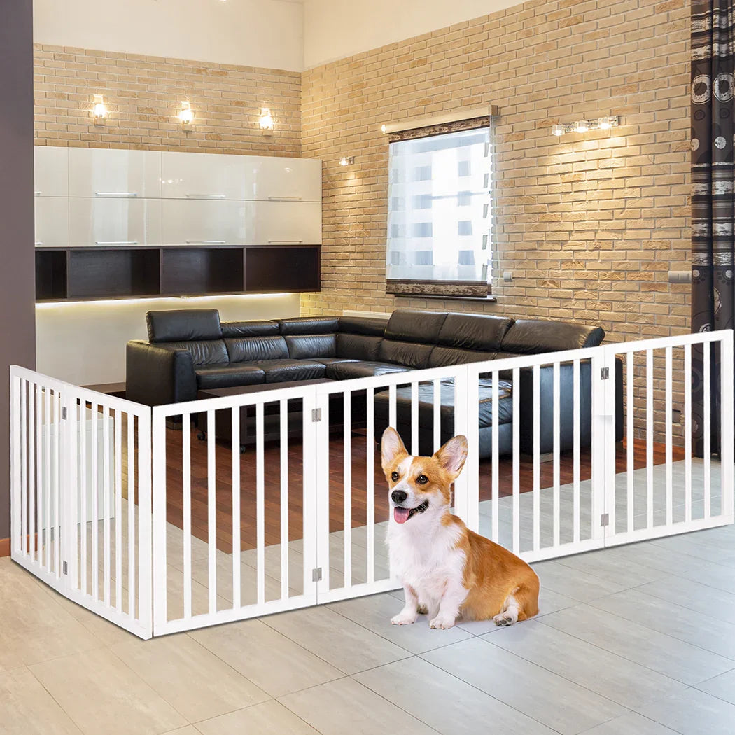 PaWz Wooden Pet Gate Dog Fence Safety White 100 Pack-2018816819741200391