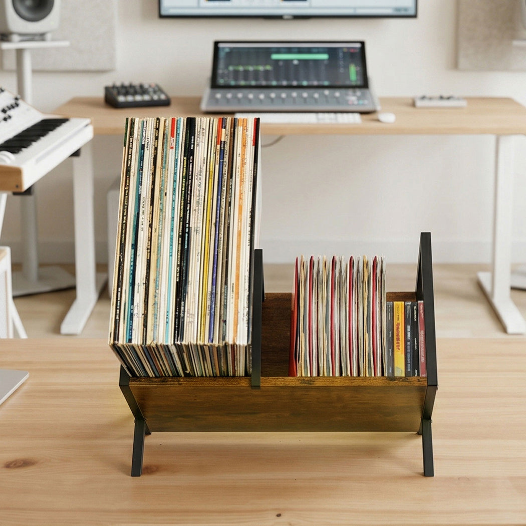 Levede Vinyl Record Storage Rack Display Shelf LP Album Books Holder Adjustable-2050059013638459399