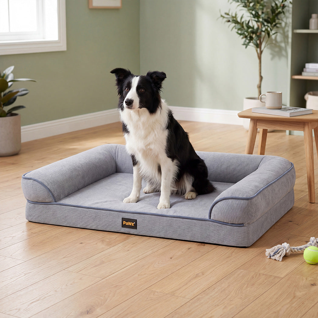Pawz Cooling Orthopedic Dog Bed Waterproof Lining Washable Memory Foam Grey L-2072893573103226887