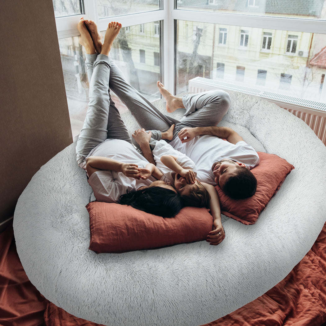 TheNapBed 1.8m Human Size Pet Bed Fluffy Grey-2006732988473282567