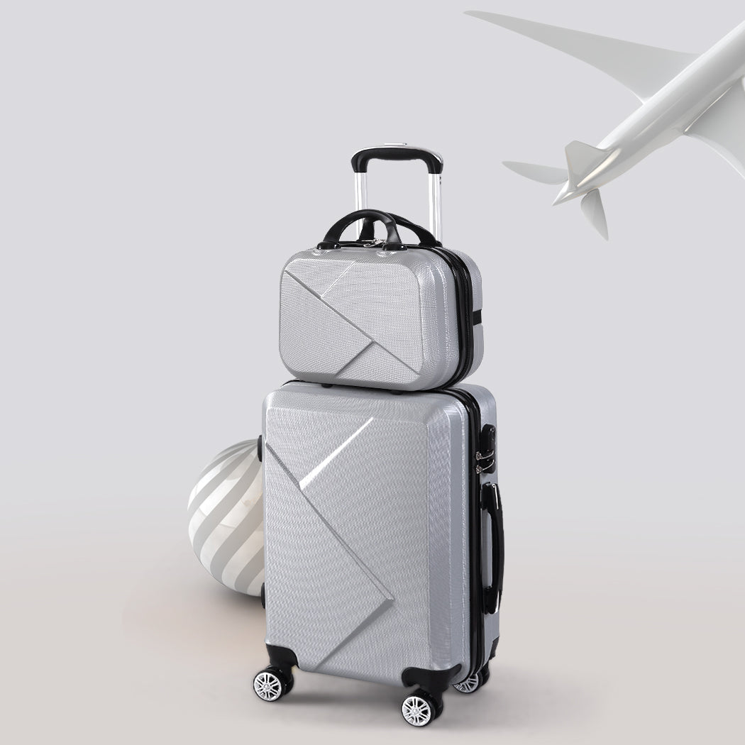Slimbridge 2pcs 20"Travel Luggage Set Grey-1864184361226735623