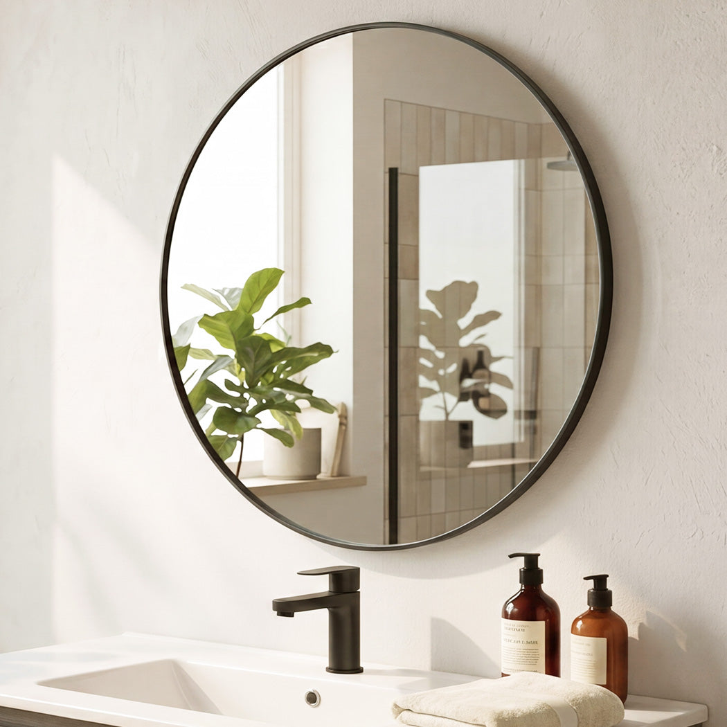 Yezi 60cm Wall Vanity Mirror Round Decorative Bathroom HD Glass Anti-explosion-2050059008861147143