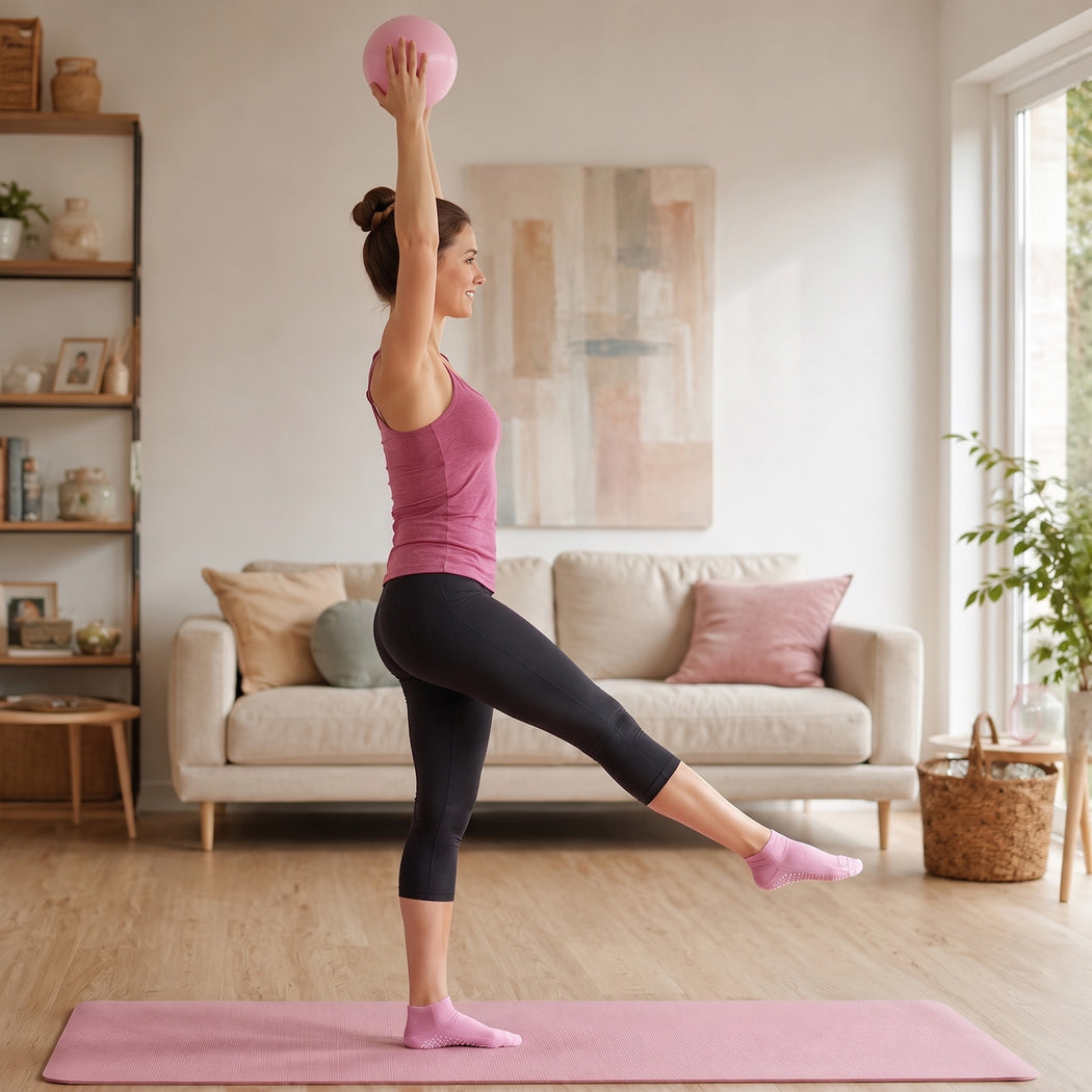 Centra Pilates Kit 13Pc All In One Set with Ring Ball Bands Home Workout Pink-2100035025306259463