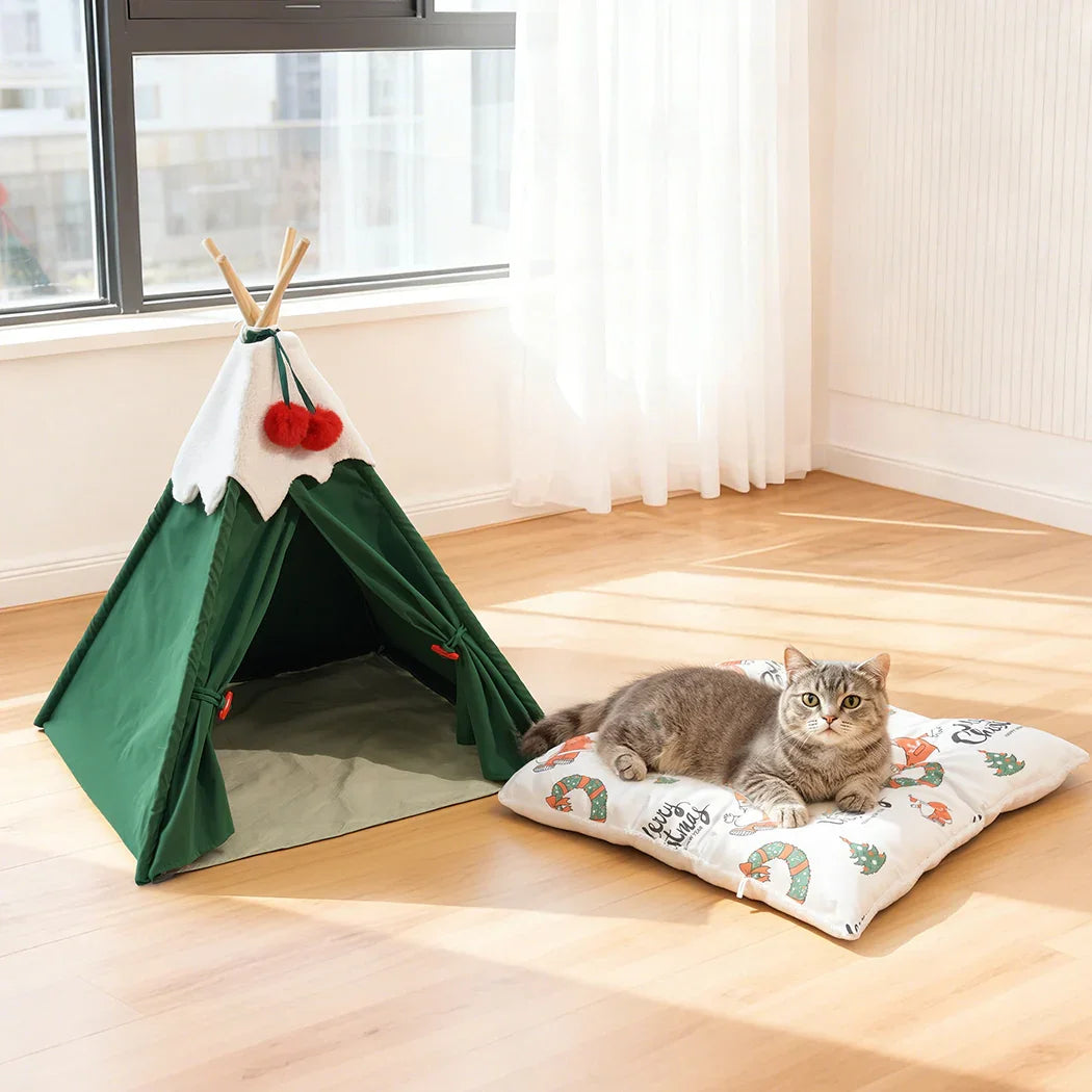 Pawz Pet Tent Dog Cat Tent Bed Washable Indoor Green-2050056804792143879