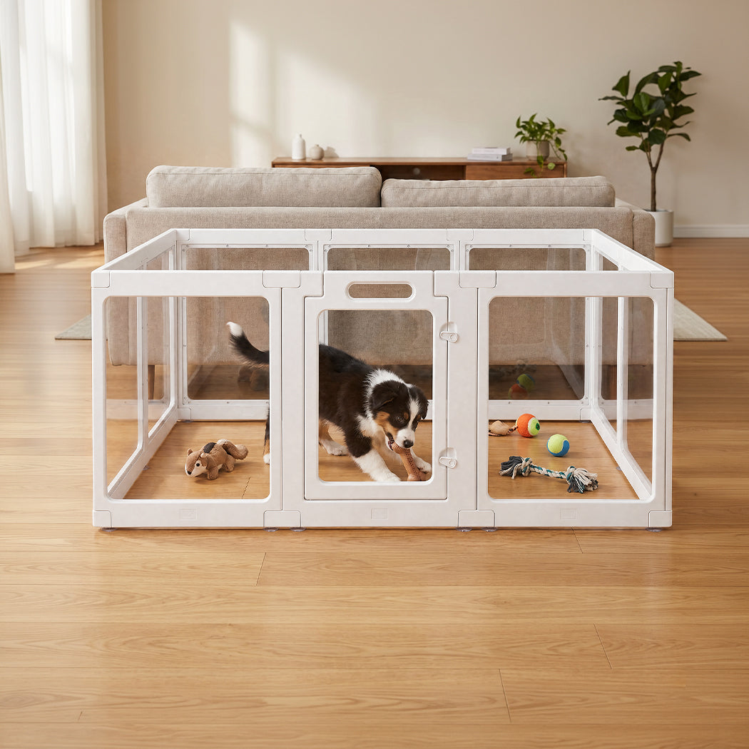 Pawz Dog Playpen 60cm Height Acrylic Clear Foldable DIY Dog Pen Indoor Use-2072893572922871815