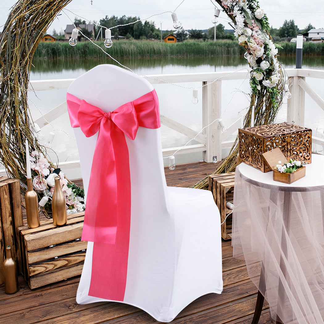 50x Satin Chair Sashes Cloth Cover Wedding Mauve-1864183522114277382