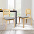 Levede 2x Dining Chair Wood Rattan Armless Natural-1894516800792694791