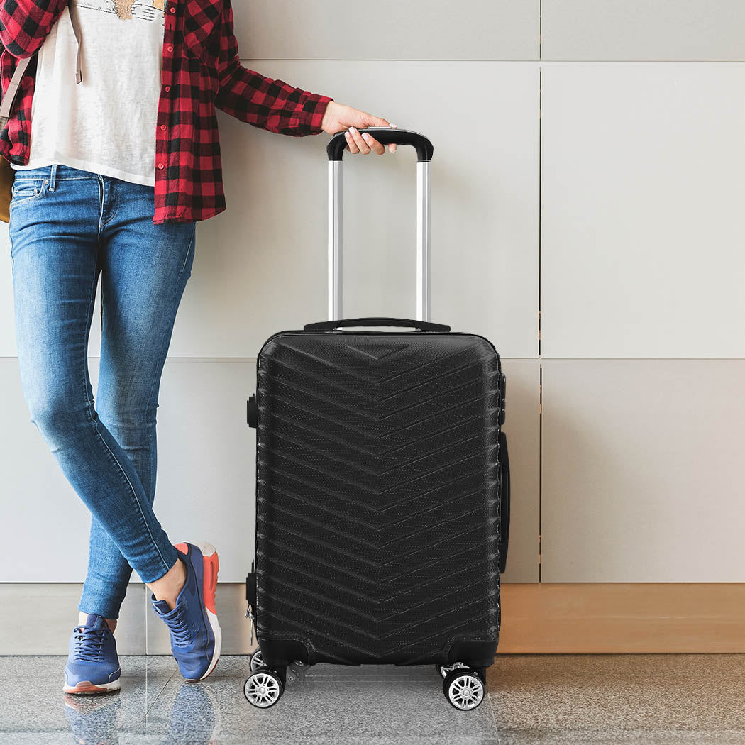 Slimbridge 20" Carry On Travel Luggage Black 20 inch-1864184359662260231