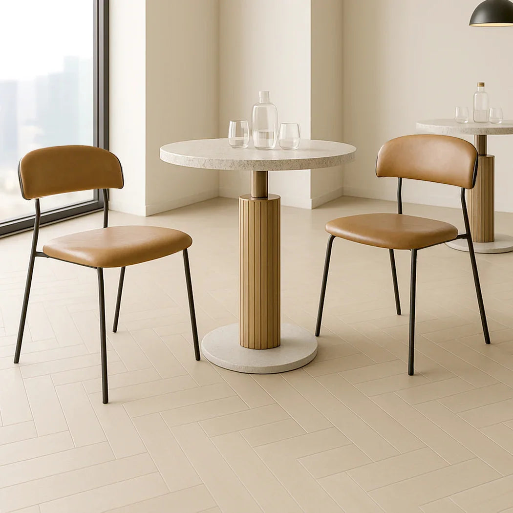 Levede 2x PU Leather Dining Chairs Kitchen Lounge-2050056743995707399