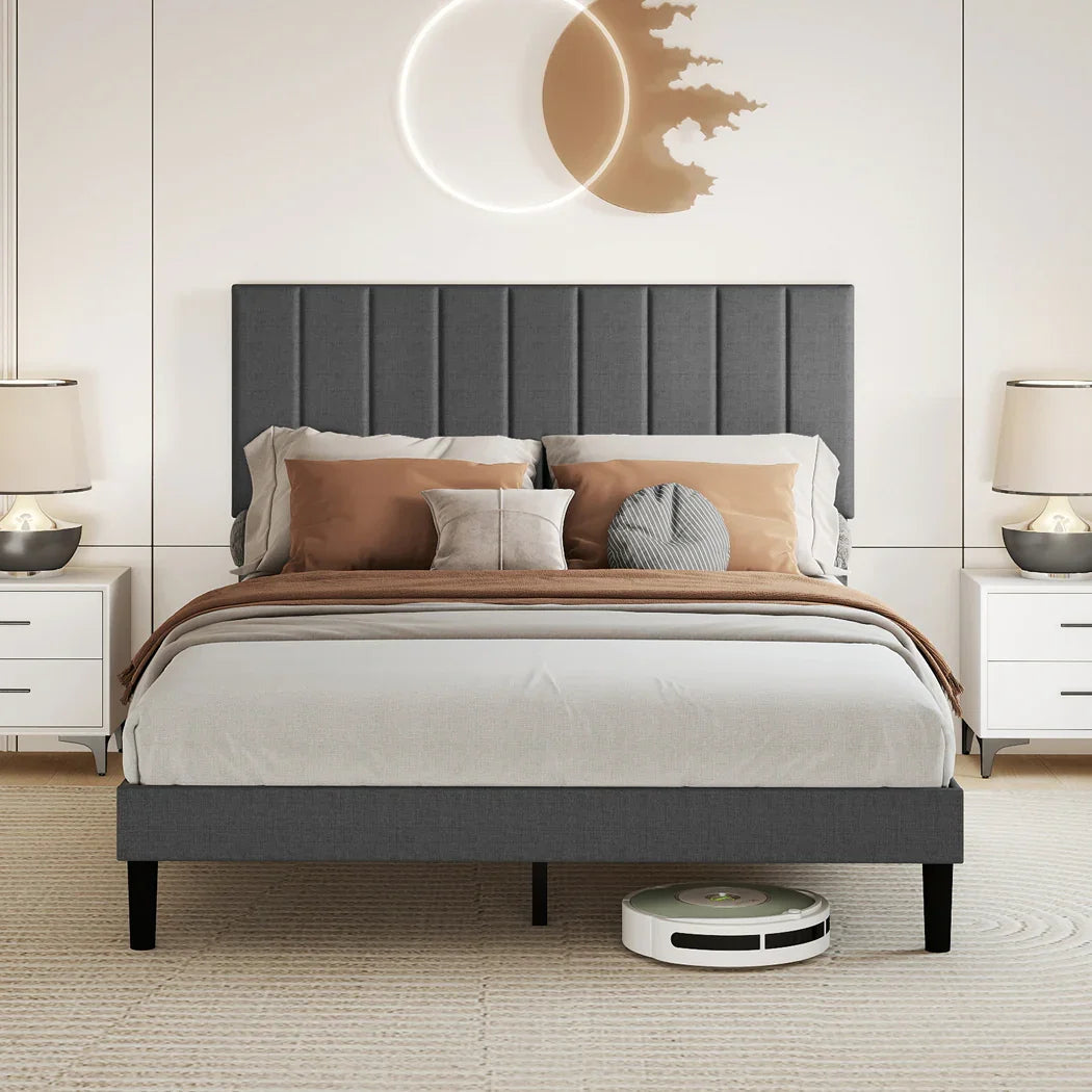 Levede Bed Frame Upholstered Platform Mattress Base Queen-2050056908676665351