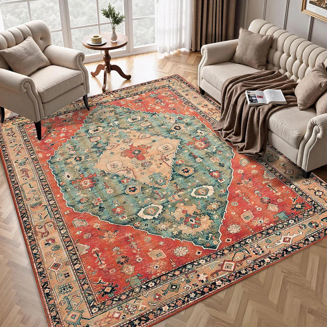 Marlow Floor Rug Vintage Polyester Washable Area Rugs-2050056914972315655