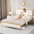Levede Metal Bed Frame Under Bed Storage Queen Beige-2006732902183866375