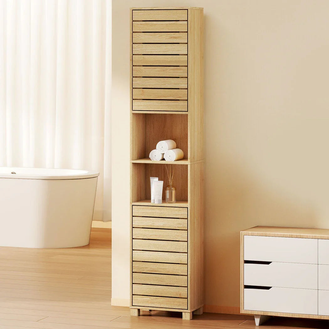 Levede Tall Bathroom Cabinet Storage 165cm Tallboy Adjustable Shelf Cupboard-2050056758117928968