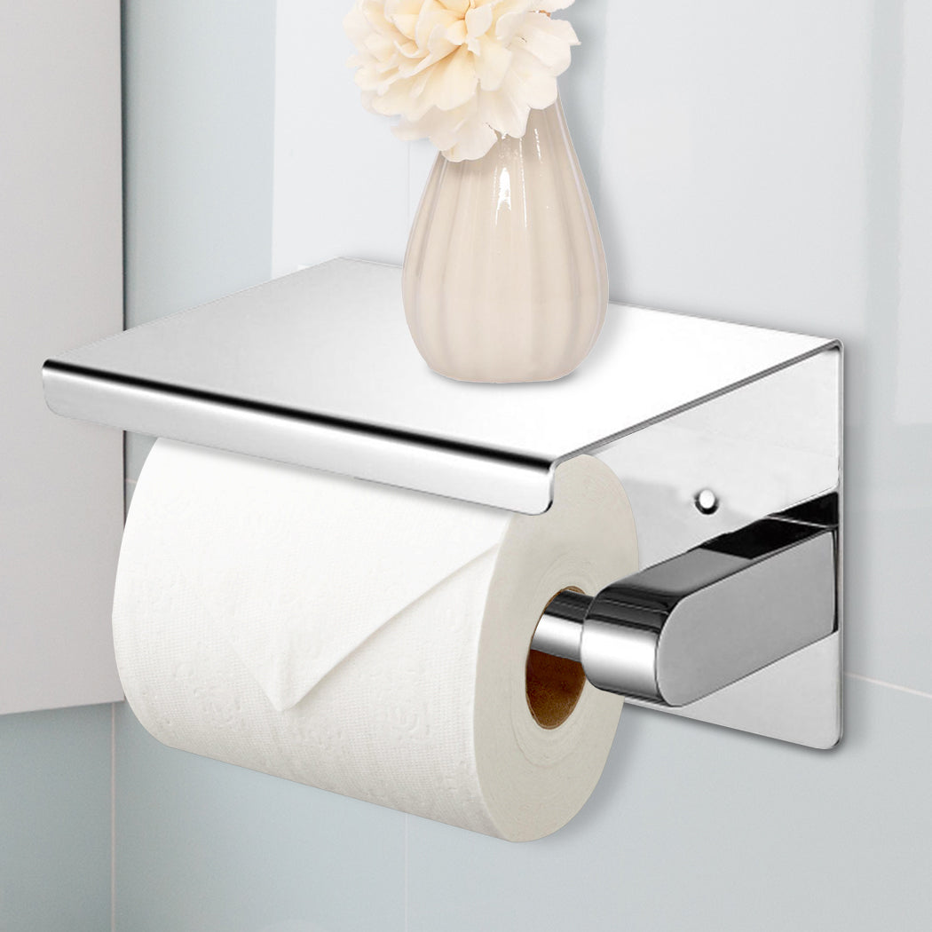 Toilet Paper Holder Roll Bath Tissue Silver-1864184248668393478
