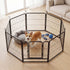 Pawz Dog Playpen 8-Panel Metal Dog Pen Tool-Free Foldable Puppy Crate Black-2100034989147164679