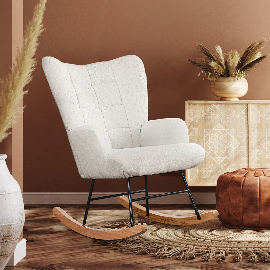 Levede Fleece Rocking Chair-2029387249577234439