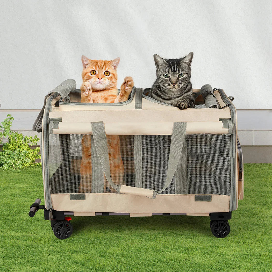 Pawz Pet Carrier 4 Wheel Portable Rolling Foldable-2018816793086398471
