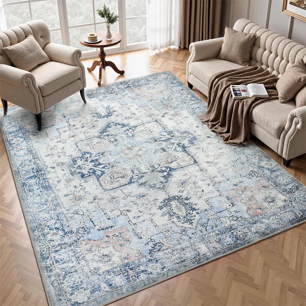 Marlow Floor Rug Vintage Polyester Washable Area Rugs-2050056914762600455