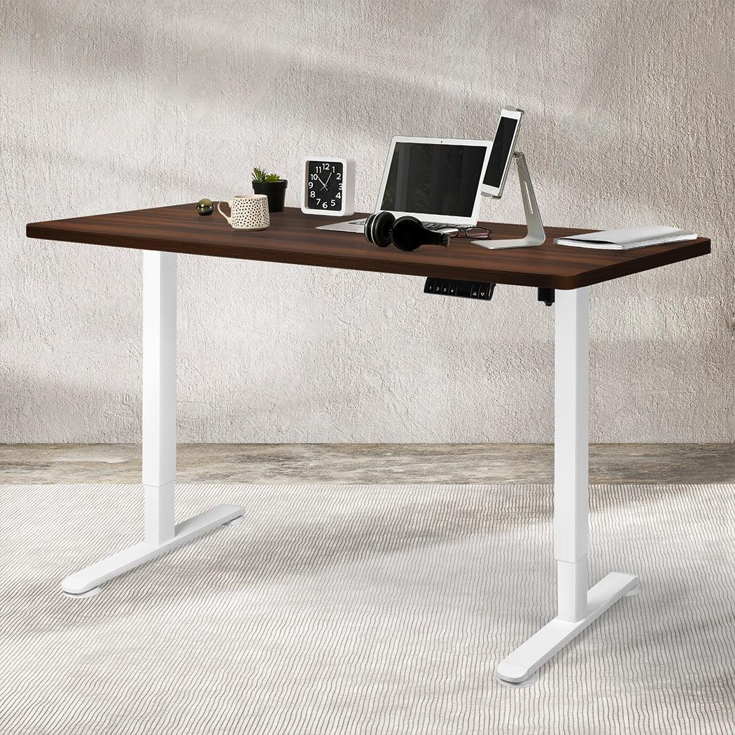Levede Motorised Standing Desk Adjustable 140cm Walnut 1000x 1MM-2018816933339729927