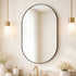 Yezi Oval Wall Mirror 70x50cm Black Frame Bathroom Wall Mounted Vanity Mirror-2050059009389629447
