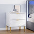 Levede Bedside Table with 2 Drawers White Metal Legs-2029387202869465094