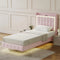 Levede Single Floating Bed Frame LED Headboard USB Pink-2050056739402944519