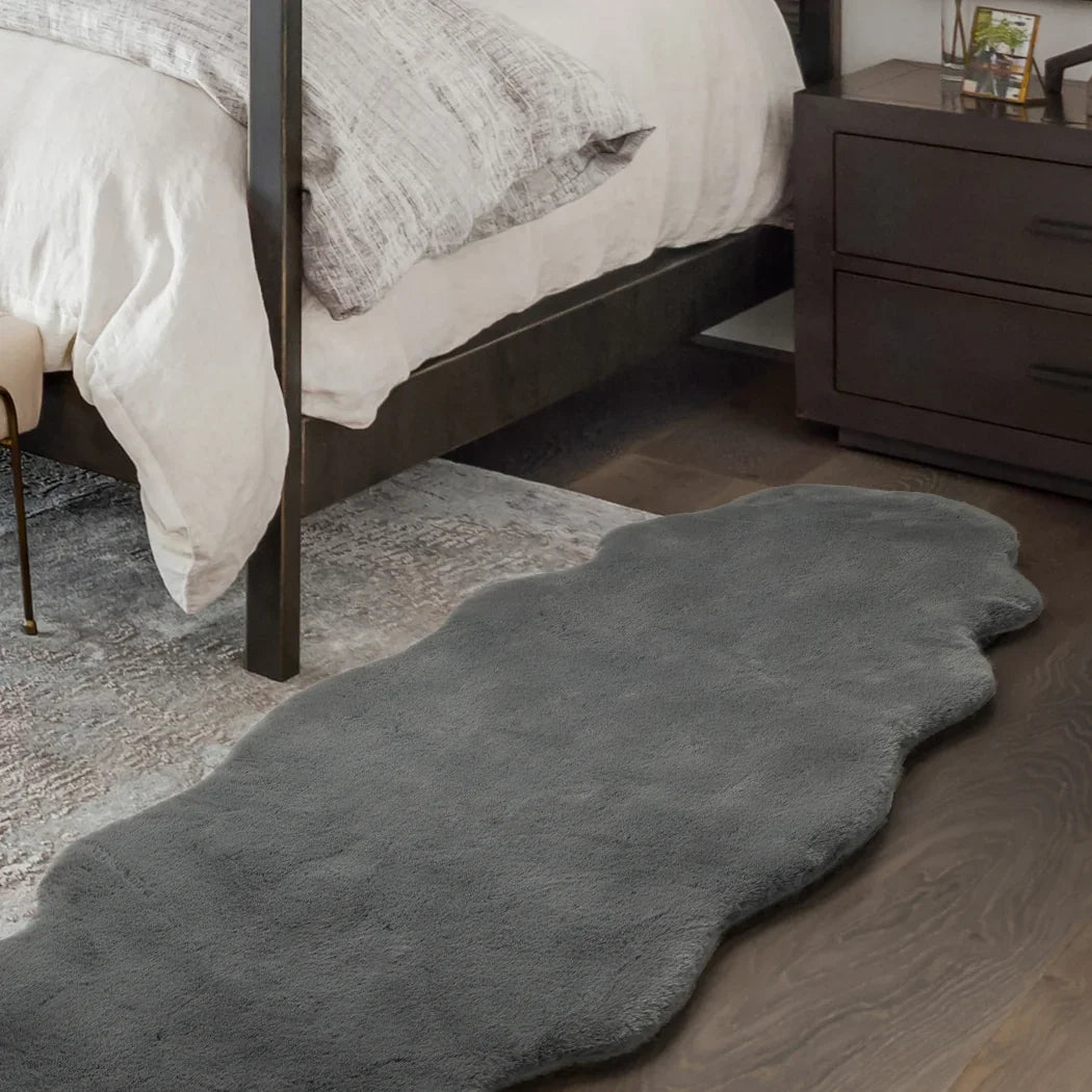 Marlow Floor Rug Area Rugs Cloud Fluffy 80X200cm Grey-2029387260289486854