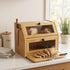 Toque Bread Box Bread Bin Double Layer Bamboo Bread Storage with Window Natural-2072893581403754503
