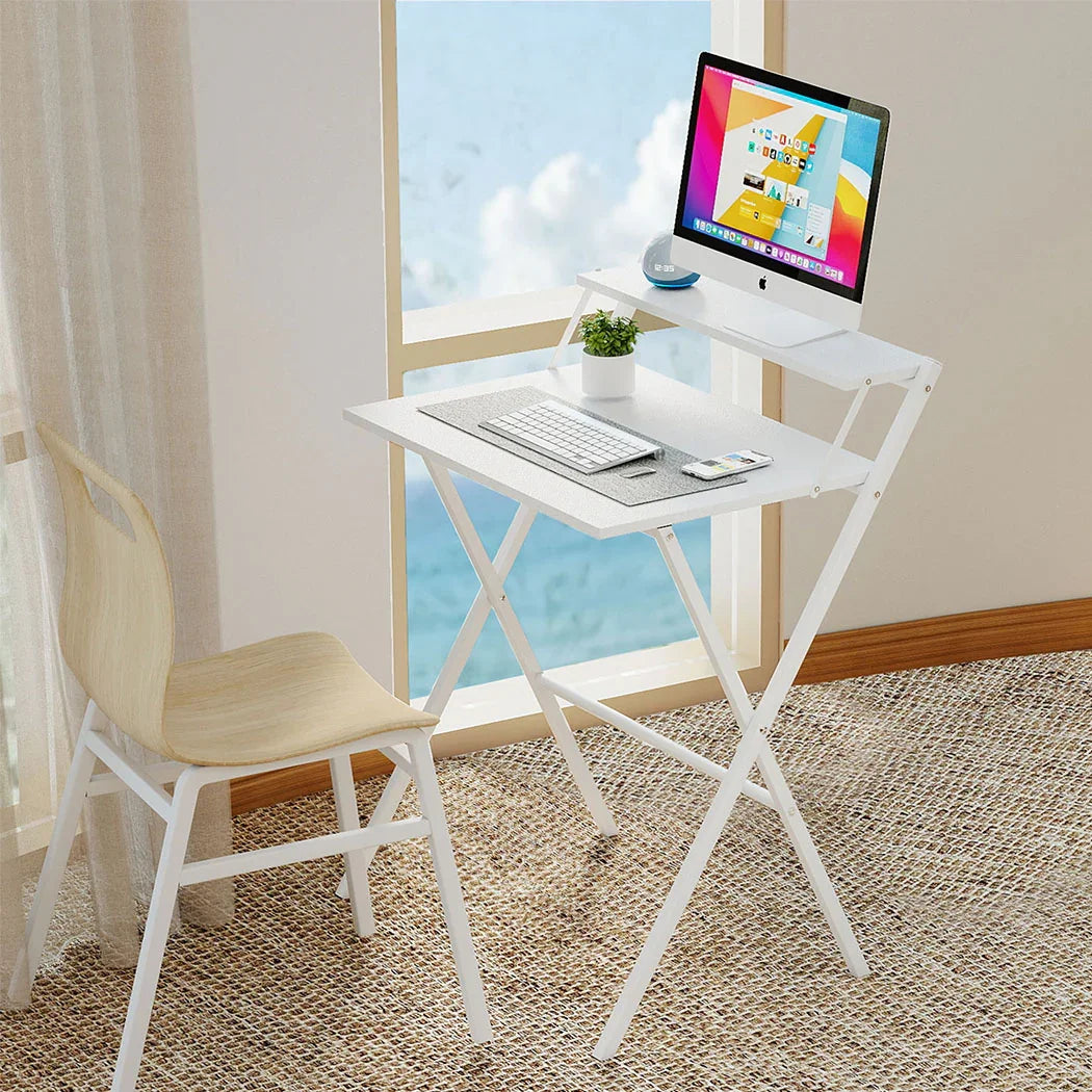 Levede Foldable Computer Desk Office Study Desk White-2050056912053080071