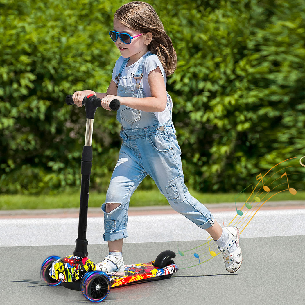 Bopeep Foldable Kids Scooter LED Music Blue-2006732821682589702