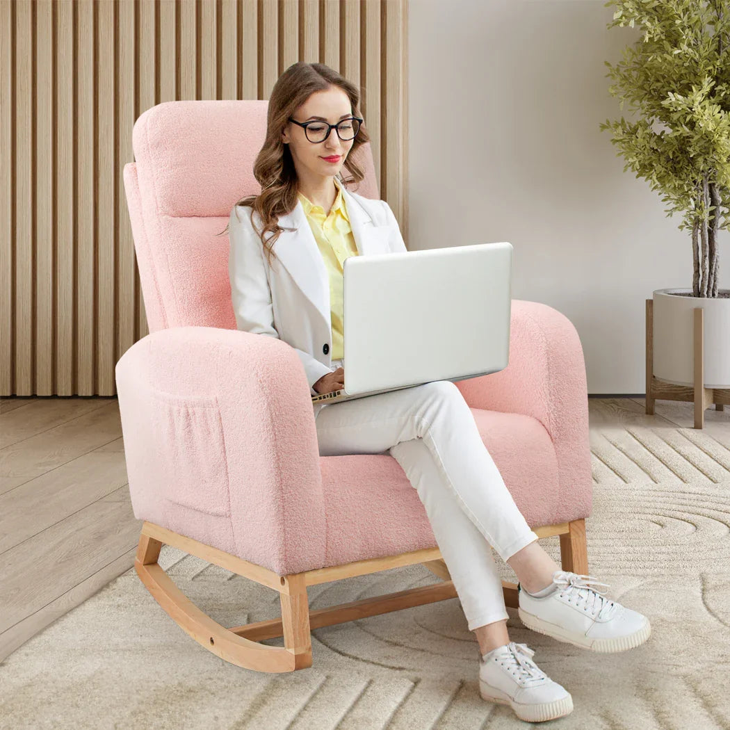 Levede Rocking Chair Ottoman Footrest With Side Pocket-2006732687682965510