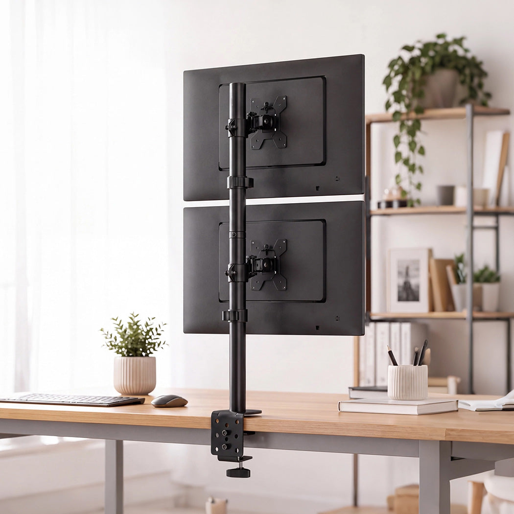 Levede Dual Monitor Arm Adjustable Stand Mount For 13-34 Inch Office Black-2100035032541433863