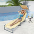 Levede Foldable Lounge Chairs with Canopy Khaki-1910112248655908871