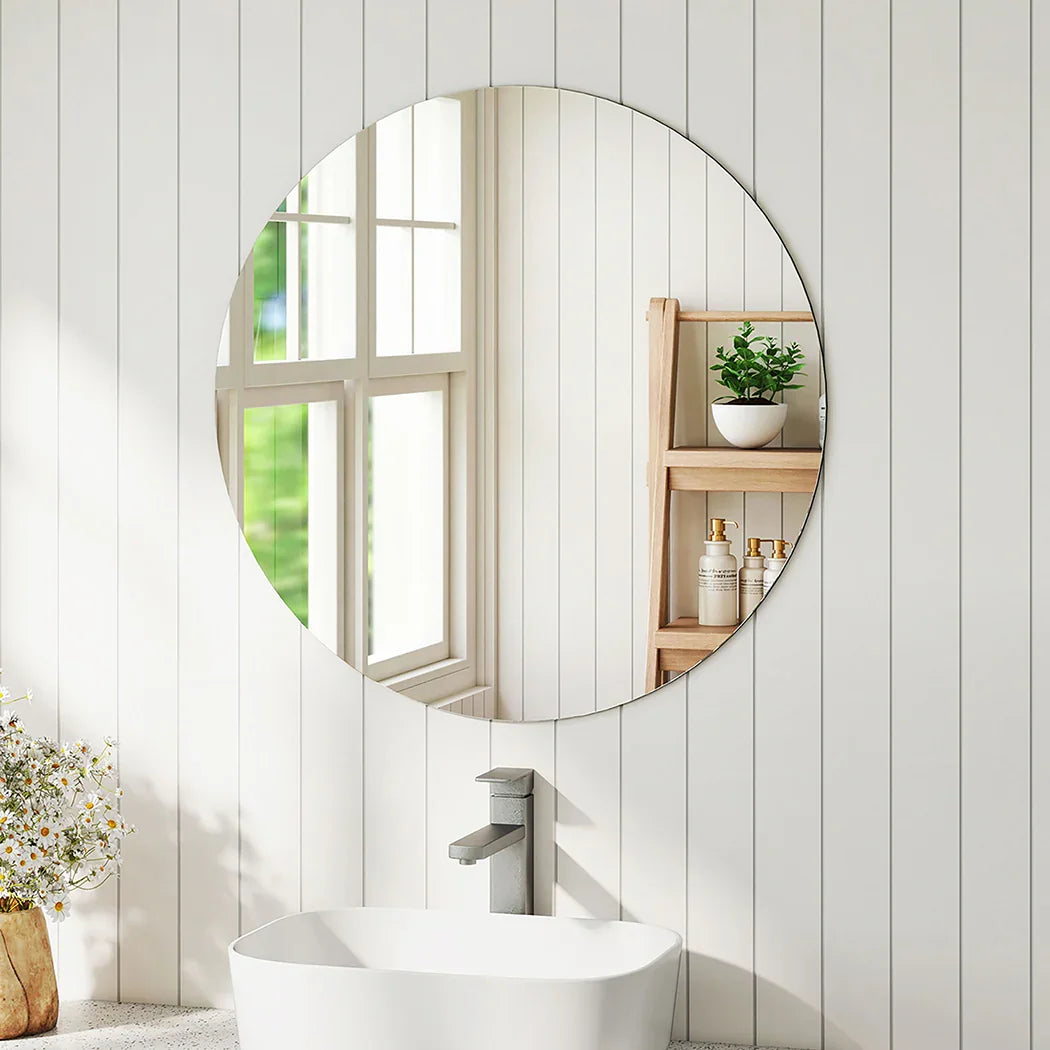 Yezi 50cm Round Wall Mirror Frameless Tempered Glass-2006732738371129351
