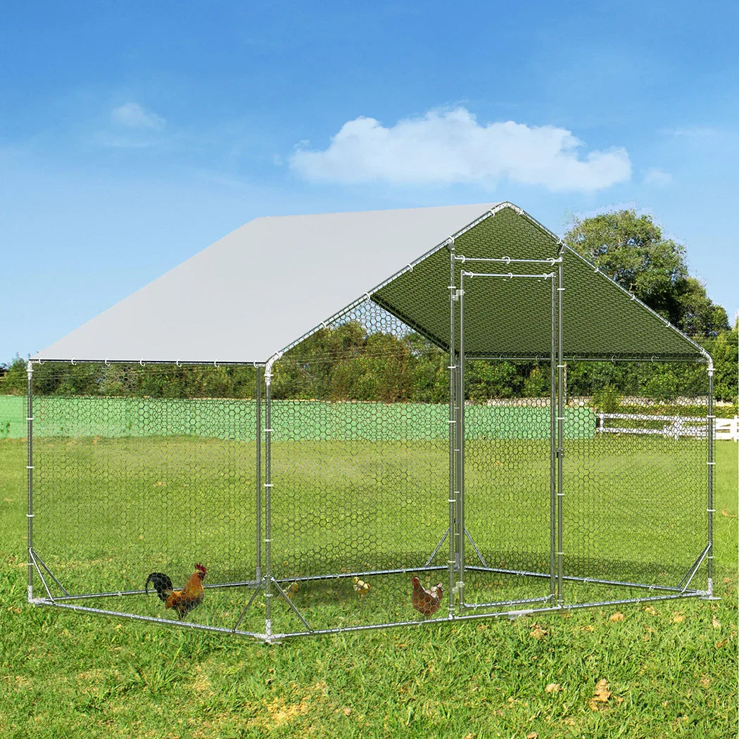 Pawz 200x300x194cm Large Metal Walk-in Chicken Coop Cage-2006732695874441223