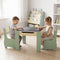 Levede Kids Table and Chairs Set 3-in-1 Chalkboard Storage Learning Dining Desk-2050056790908997639