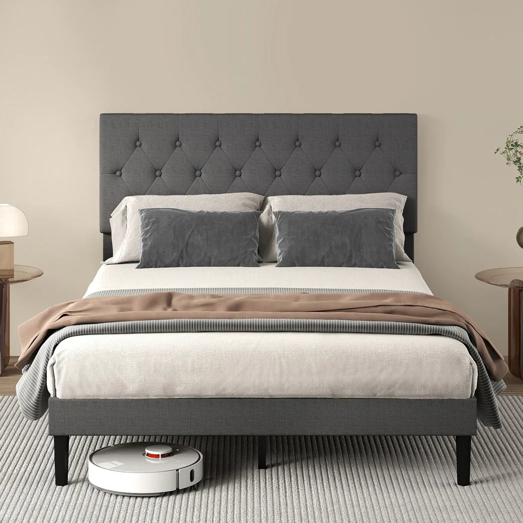 Levede Bed Frame Upholstered Platform Mattress Base Double-2050056908886380551