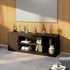 Levede TV Stand Storage with LED 140cm Black-2050056754112368648