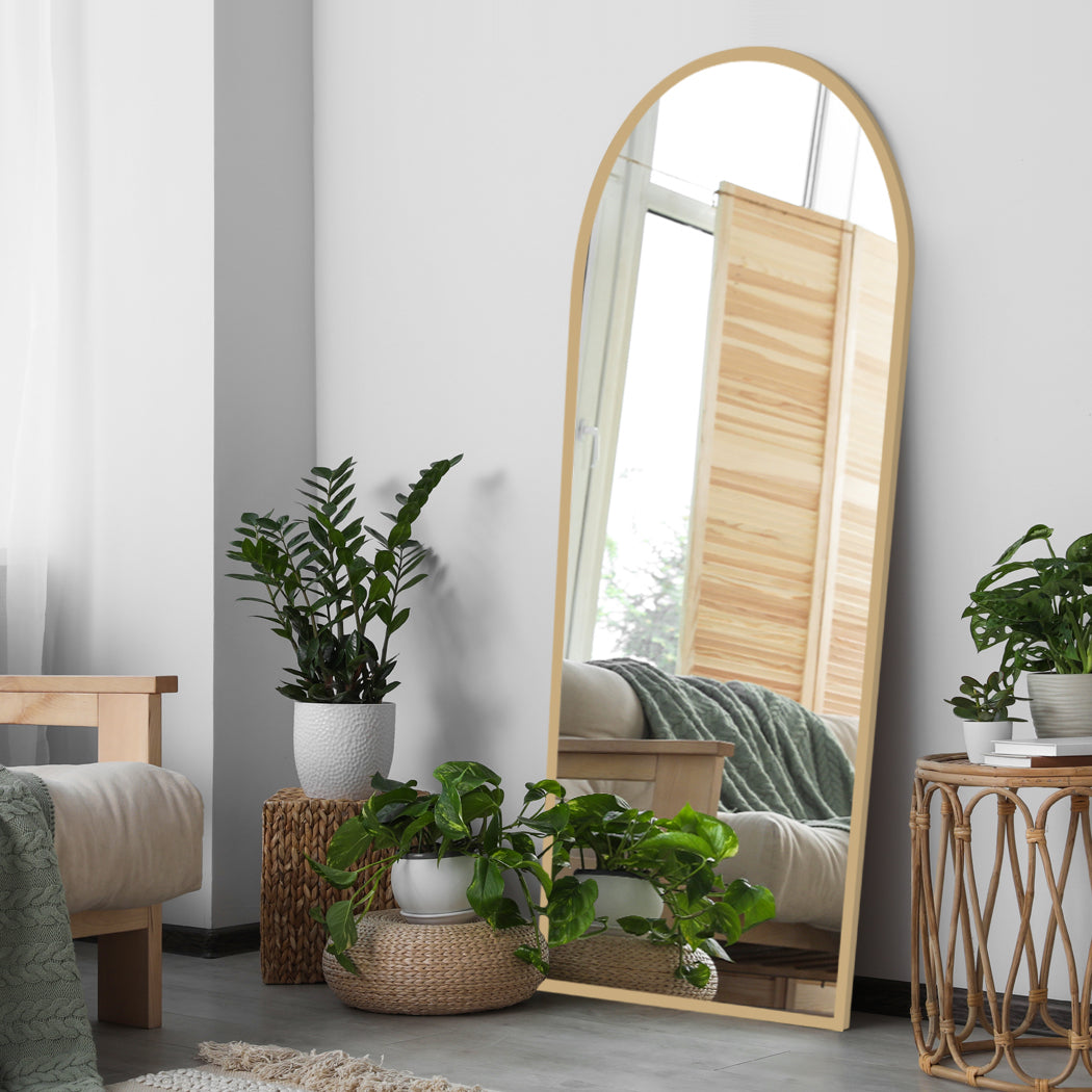 Yezi Floor Mirror Full Length Mirrors 1.8M Gold White-1886651051965288455