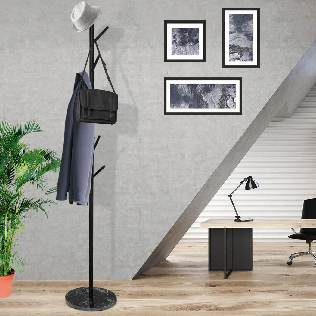 Levede Coat Rack Hat Clothes Stand Hanger Black-2018816733913157638