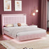 Levede King Floating Bed Frame LED Headboard USB Pink-2050056739193229319