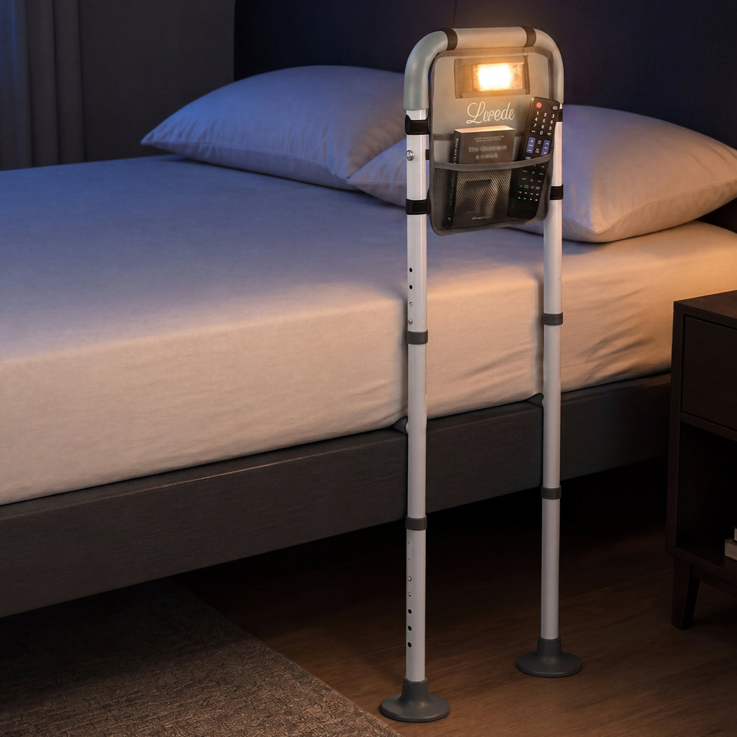 Levede Bed Rail Elderly Adjustable Safety Handle Bed Assist Motion Sensor Light-2061251869212282887