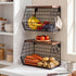 Toque Fruit Snack Storage Basket 2PCS Stackable Wall Mounted Kitchen Wood Lid-2072893579830890503