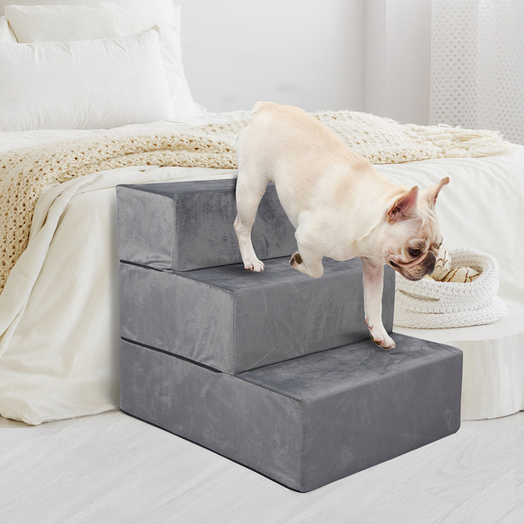 PaWz Pet Stairs 3 Steps Portable Adjustable Medium-1864184495360577543