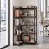 Levede Corner Bookshelf 5 Tier Bookcase L Shape Storage Shelf Display Rack Brown-2072893553419358216