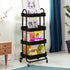 Levede 4 Tiers Kitchen Trolley Cart Black-2018816745485242375