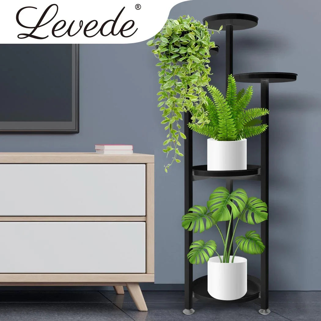 Levede Plant Stand Outdoor Indoor Flower Black Large-2018816769917063175