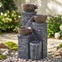Levede Water Fountain Feature 4 Tier LED Resin Outdoor for Garden Patio Grey-2109799590683938824