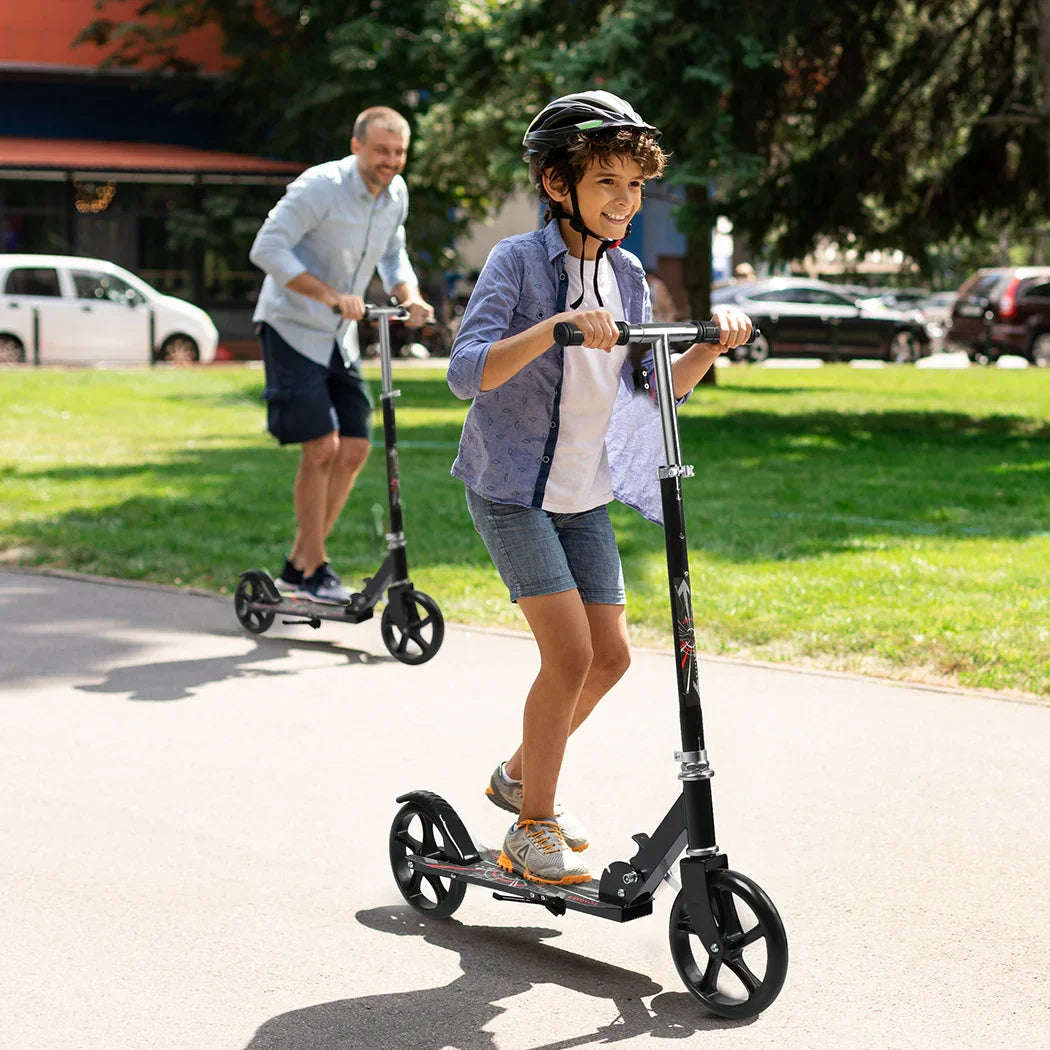 MONVELO Folding Scooter Dual Large Wheels Black-2029387212751245318
